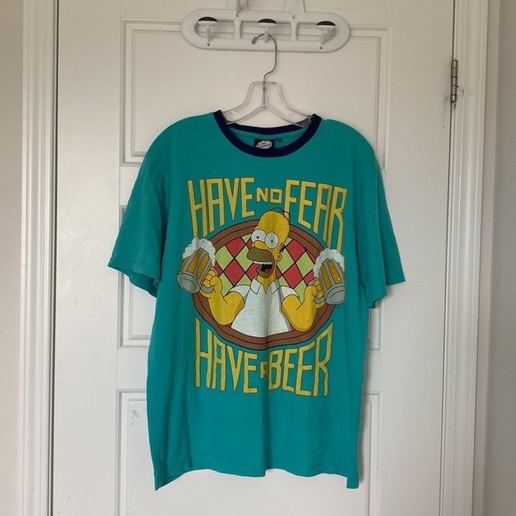 THE SIMPSONS inch Have no fear, have a beer inch Green Graphic T Shirt in 52/54 - Picture 5 of 16